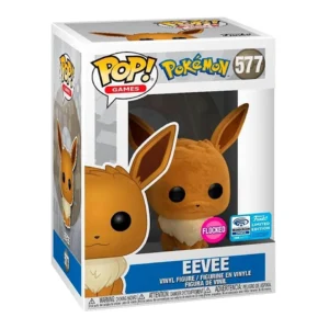 FUNKO POP! FLOCKED Eevee Pokemon #577 - 2020 Wonderous Convention Limited Edition