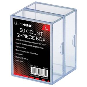 Ultra Pro 2-Piece 50 Count Clear Card Storage Box 2 Pack