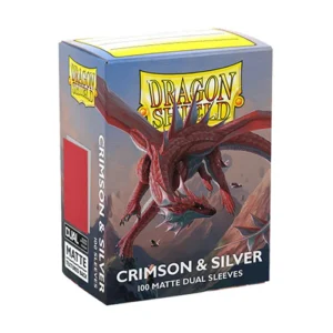 Dragon Shield Standard 100ct Dual Matte Crimson/Silver Sleeves