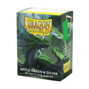 Dragon Shield Apple Green & Silver 100 Matte Dual Sleeves